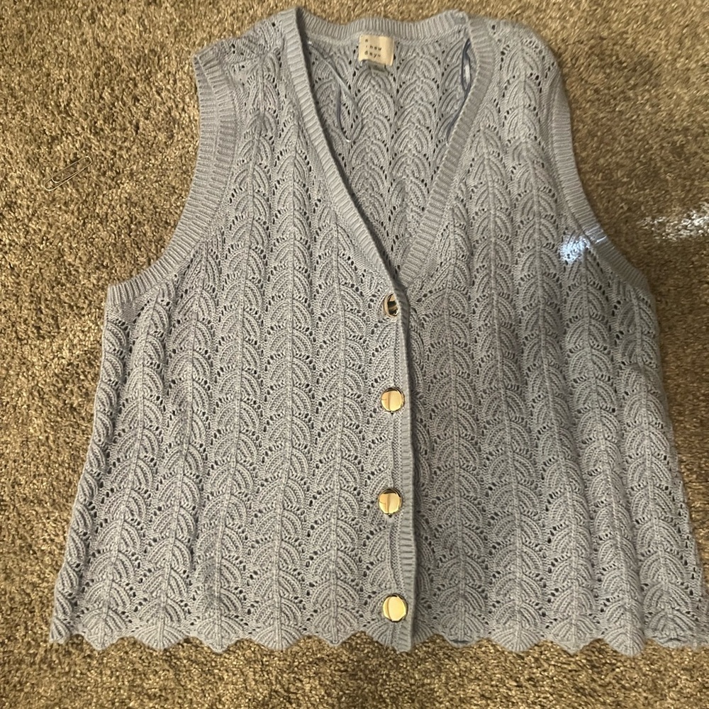 Target A New Day Light Blue Knit Vest Size Medium New Without Tags